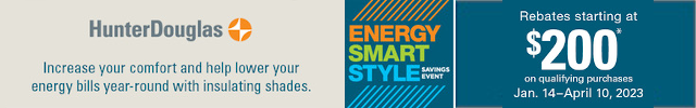 Hunter Douglas Rebates Starting at $200.