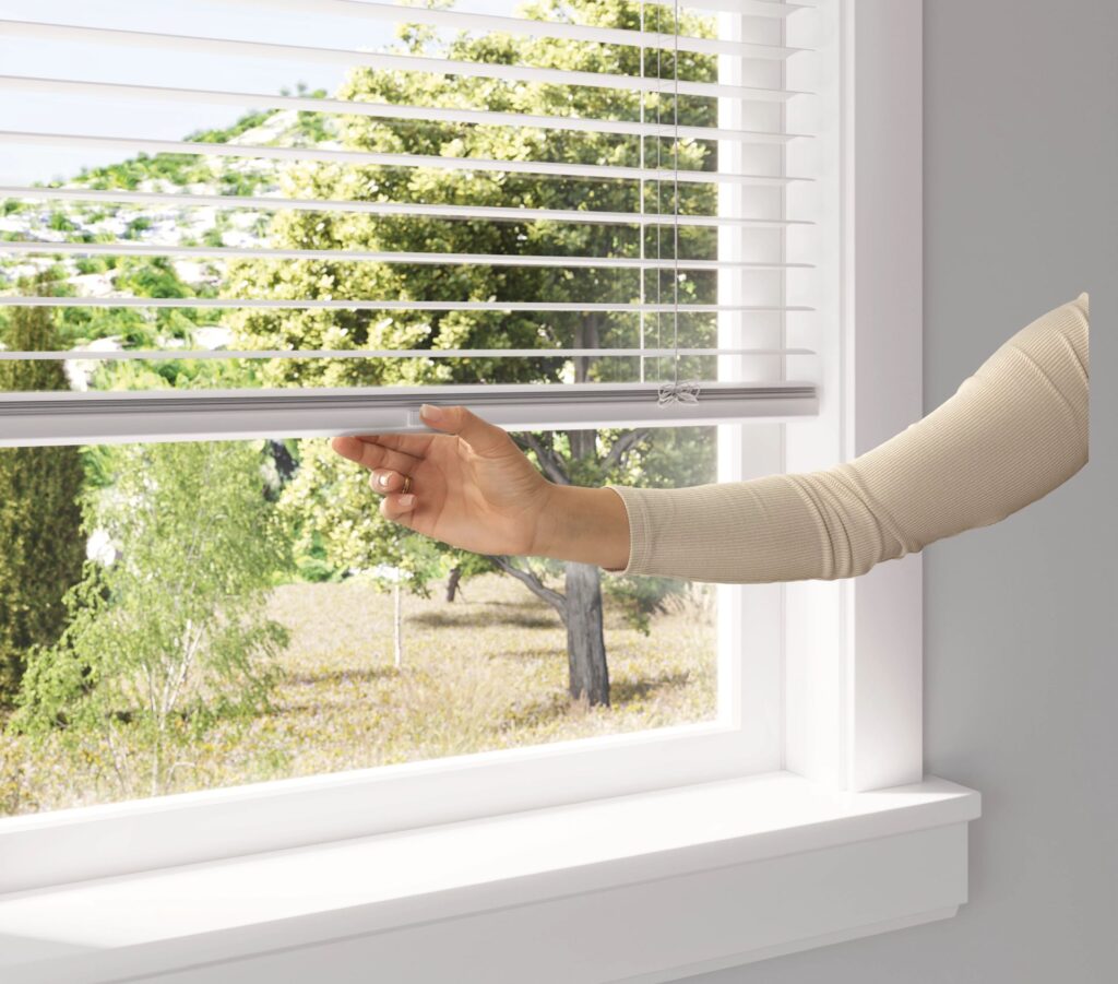 watch a video to see how the push button/band route lift system works with blinds and shades