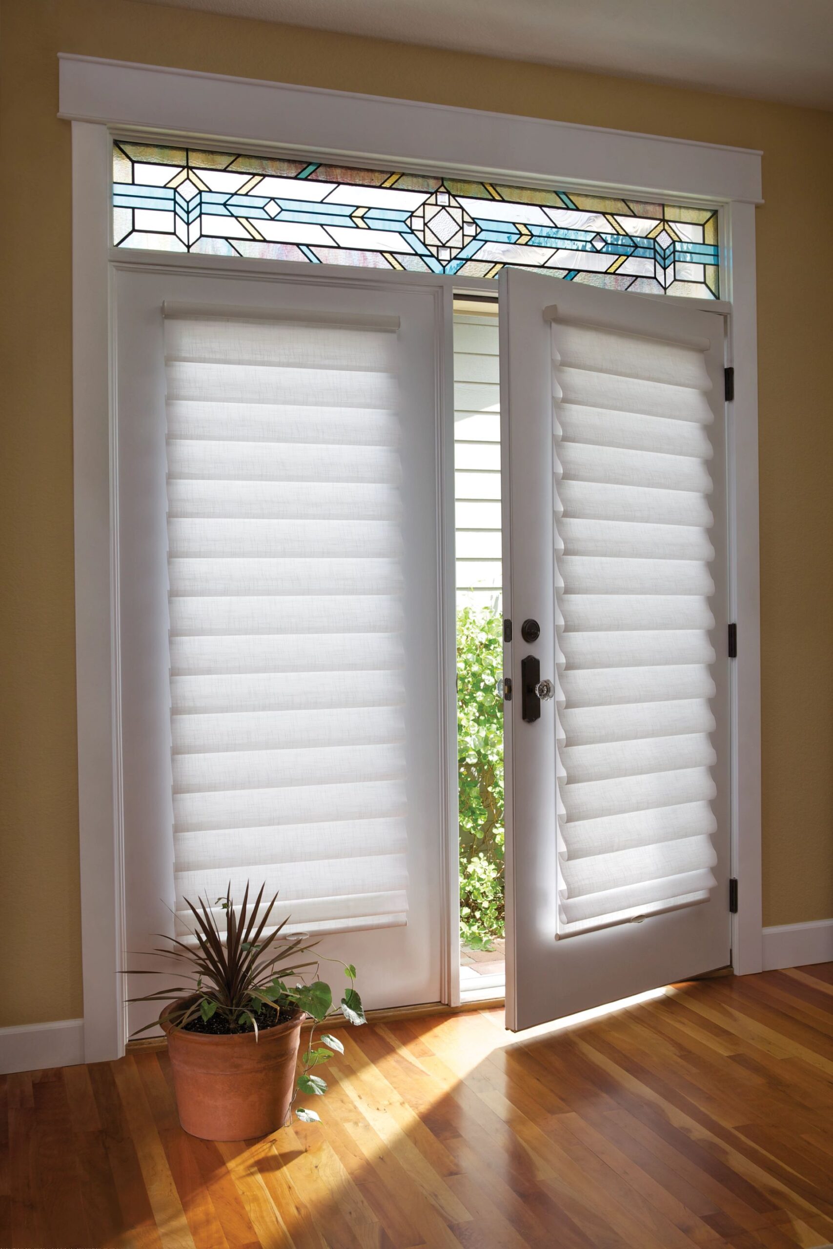 Garden door window covering solutions