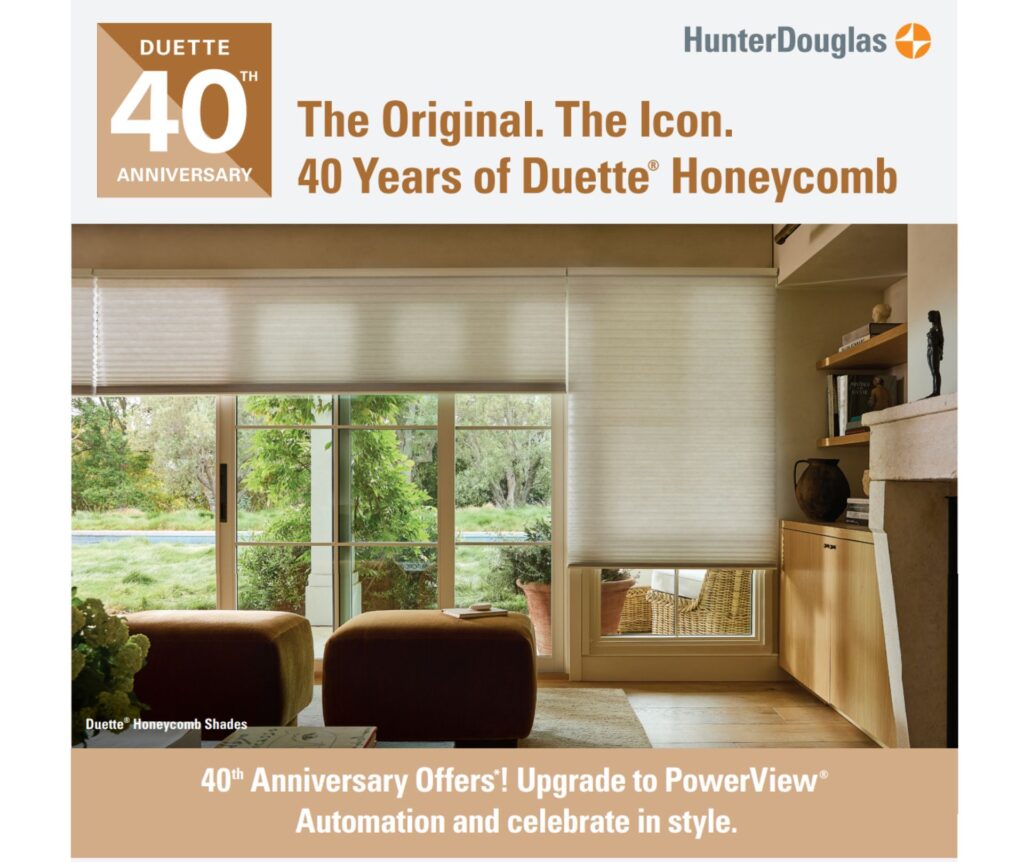 Hunter Douglas 40 years of Duette Honeycomb