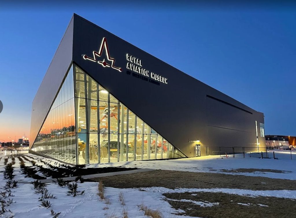 Professionally installed window blinds by Superblinds at Royal Aviation Museum of Western Canada in Winnipeg.
