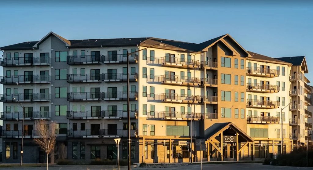 Professionally installed window blinds by Superblinds at EpiCentre in Winnipeg.